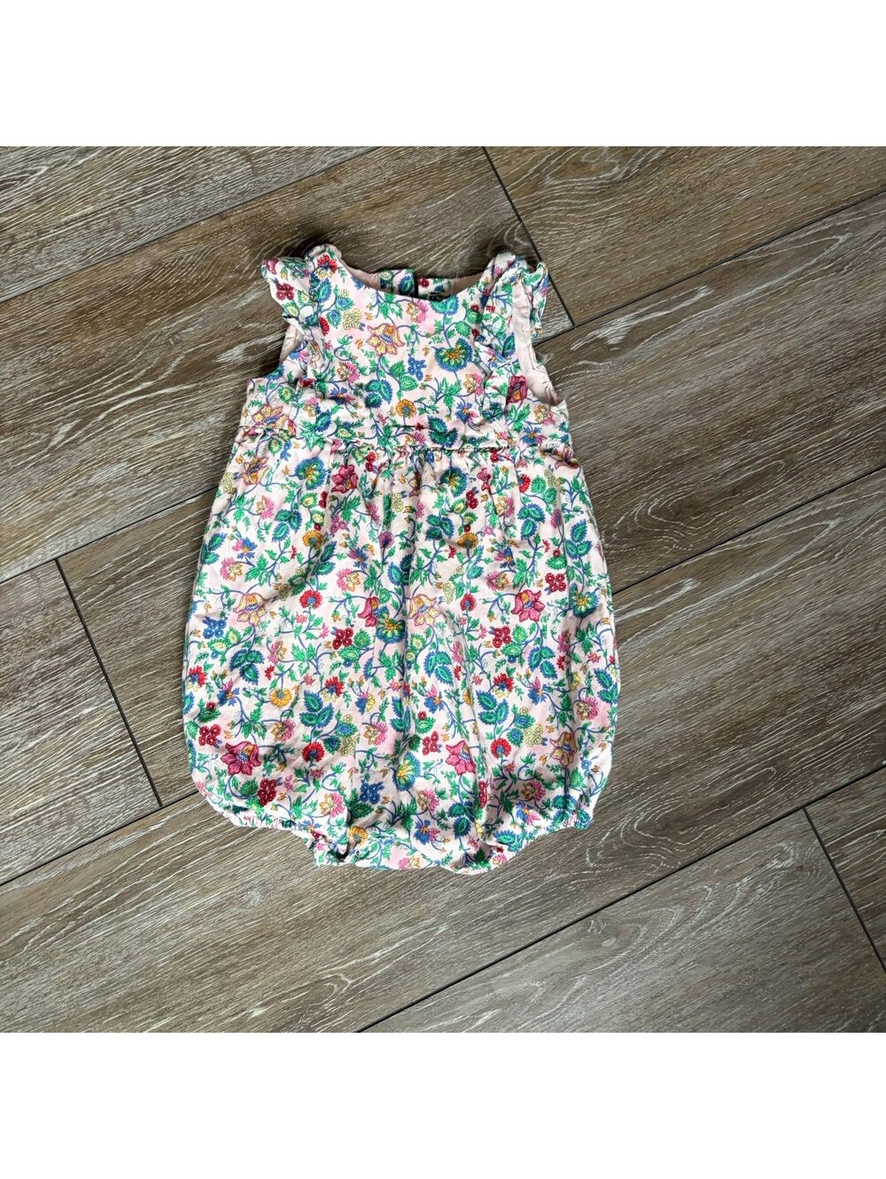Ralph Lauren polo baby girls pink floral bubble romper